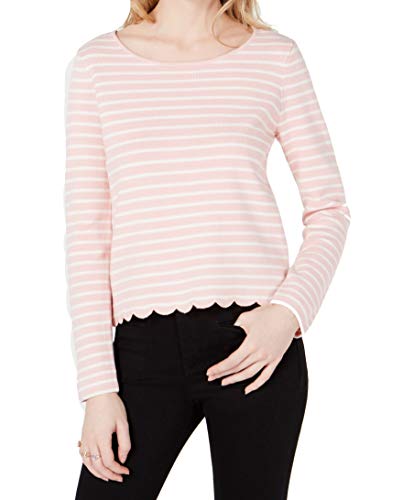 Striped Scalloped Crossover Top