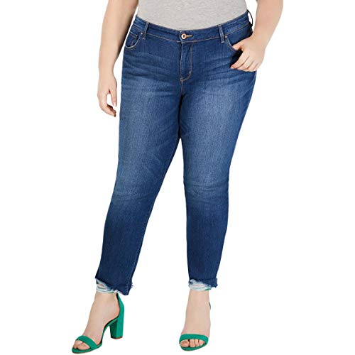 I.N.C. Plus Size Frayed Boyfriend Jeans