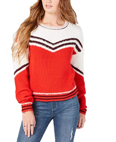 Ohmg Juniors Eyelash Trim Striped Sweater