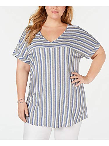 Plus Size Striped High-Low Top