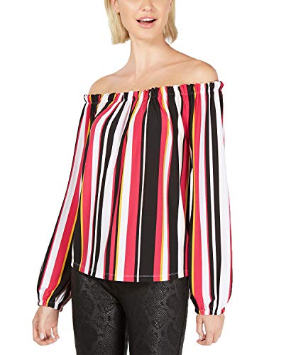 INC Striped Off-The-Shoulder Top