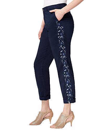 Embroidered Boyfriend Pants