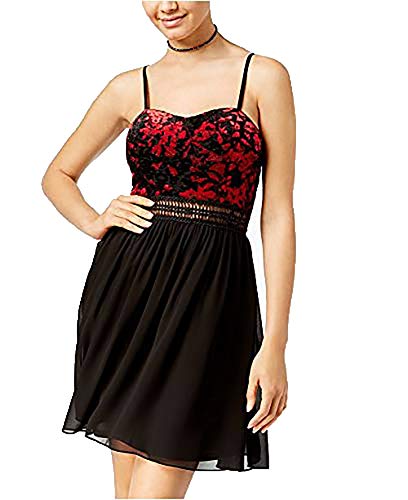 Juniors' Velvet Chiffon Sweetheart Dress