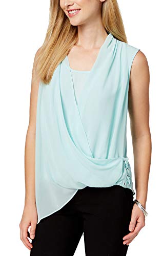 Draped Surplice Lace-Up Top