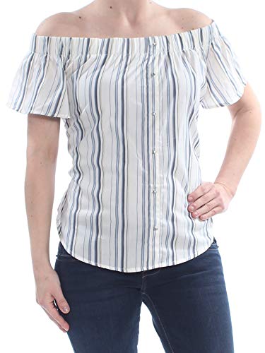 Juniors' Striped Off-The-Shoulder Top