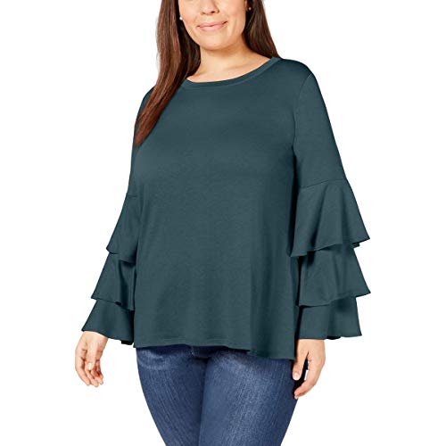 Plus Size Ruffle-Sleeve French Terry Top