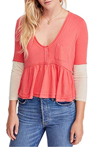 Free People Heart Of Mine Cotton Colorblocked Top