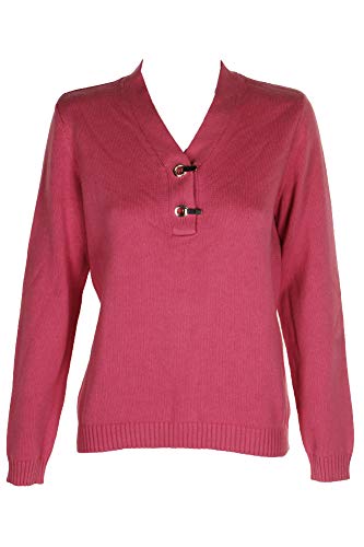 Metallic-Hardware Cotton Sweater