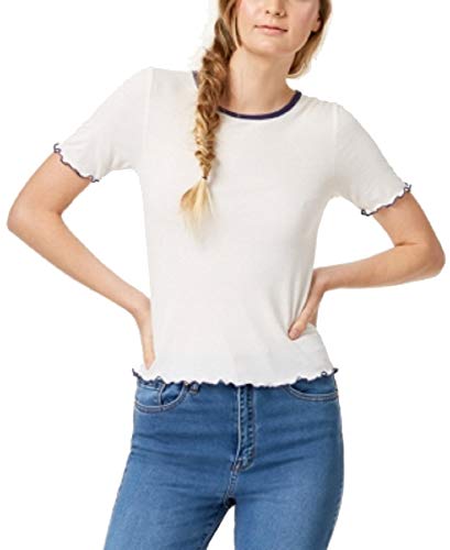 Juniors' Colorblocked Lettuce-Edge T-Shirt