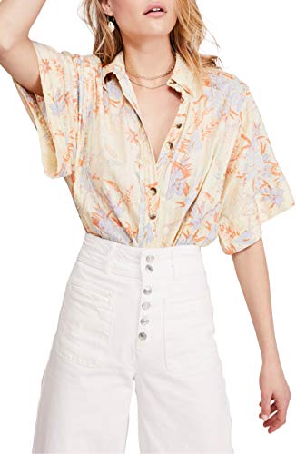 Free People Love Letters Cotton Printed Shirt