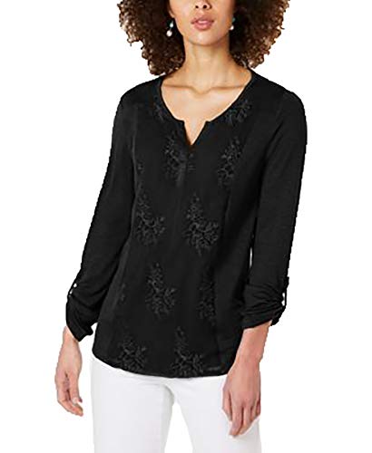 Embroidered Contrast Top