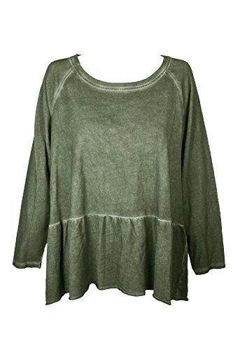 Style & Co. Women's Peplum Flounce Top (Dark Rose, Medium)