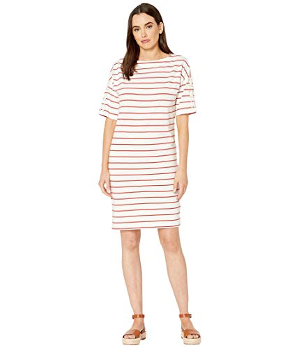 Lauren Ralph Lauren Stripe Print Boatneck Cotton Jersey Dress