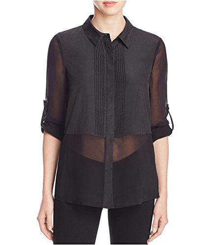 Finity Womens Pintuck Button-Down Blouse