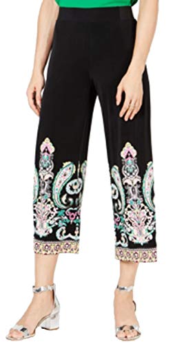 INC Petite Printed Cropped Wide-Leg Pants