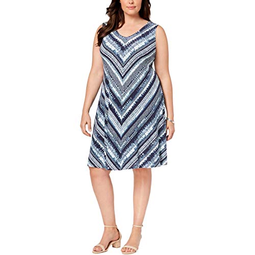 Plus Size Printed Cross-Back Swing Dress