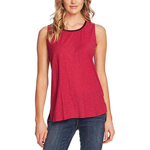 Embroidered Mixed-Media Top
