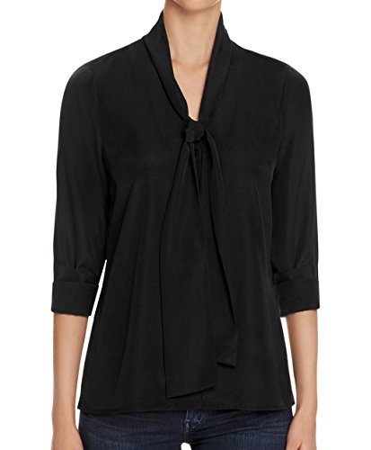 Finity Womens Bow Crepe Button-Down Top