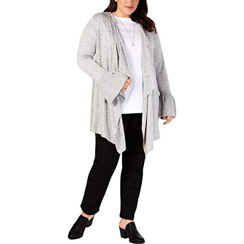 Plus Size Ruffled-Sleeve Open-Front Cardigan