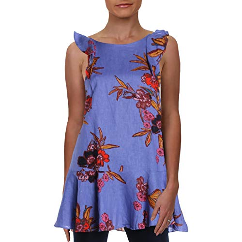 Free People Women's Floral Ruffle-Sleeve Tunic Top