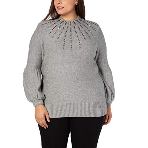 Plus Size Embellished Turtleneck Sweater