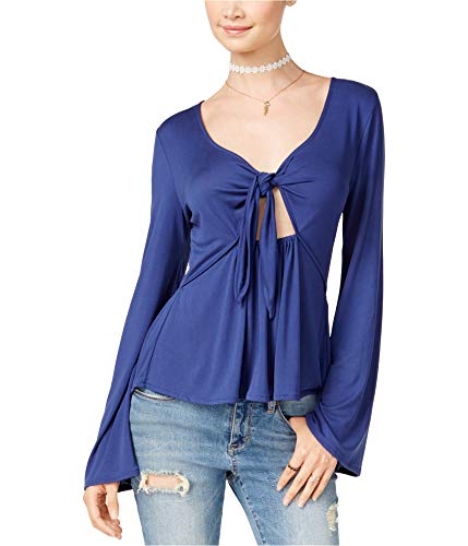 Juniors' Tie-Front Cutout Top