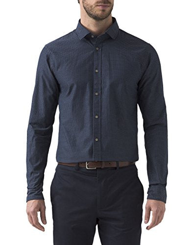 Grid Pattern Slim Fit Button-Down Shirt