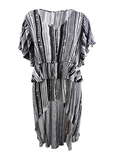 Plus Size Striped Peplum High-Low Top