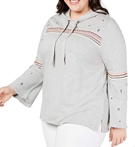 Plus Size Cotton Embroidered Hoodie