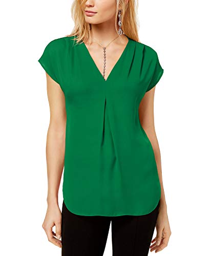 Inverted-Pleat V-Neck Top
