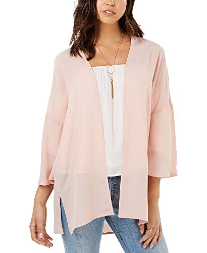 Juniors' 3/4-Sleeve Embroidered Kimono