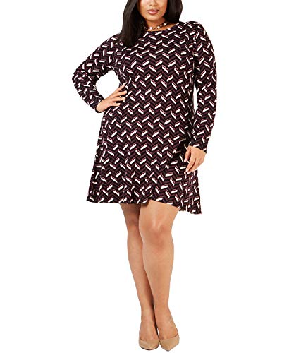 Michael Kors Womens Chevron Sweater Dress, Purple, 1X