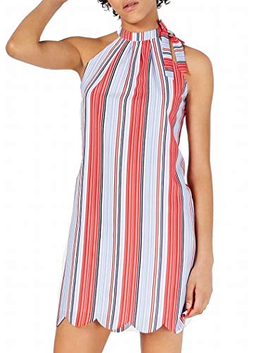 Striped Tie-Neck Dress