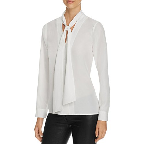 Finity Womens Bow Crepe Button-Down Top