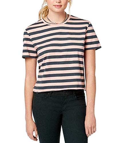 Juniors' Striped Unfinished T-Shirt