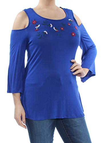 Embroidered Cold-Shoulder Top
