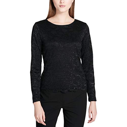 Calvin Klein Metallic Lace Long Sleeve Top