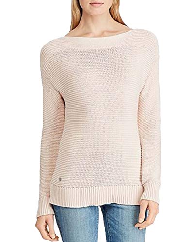 Ralph Lauren Boat Neck Cotton Sweater (White Rose, X Large)