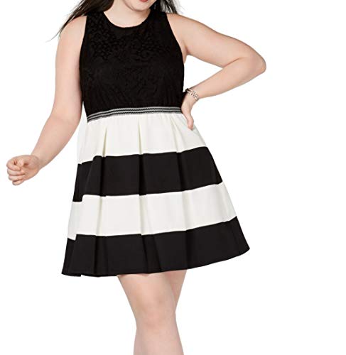 Trendy Plus Size Striped Fit & Flare Dress