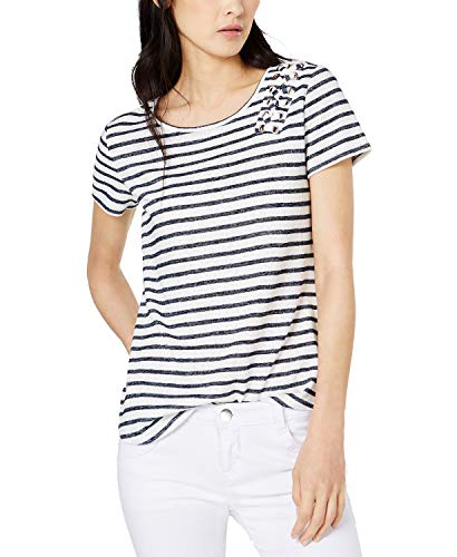 Lace Up Knit T-Shirt