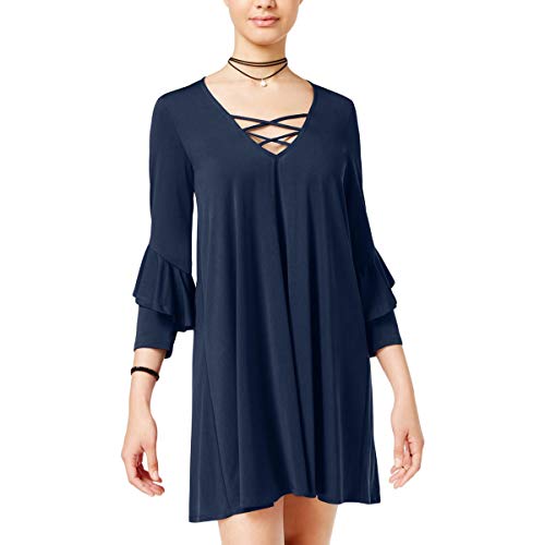 Juniors' Crisscross Ruffle-Sleeve Dress