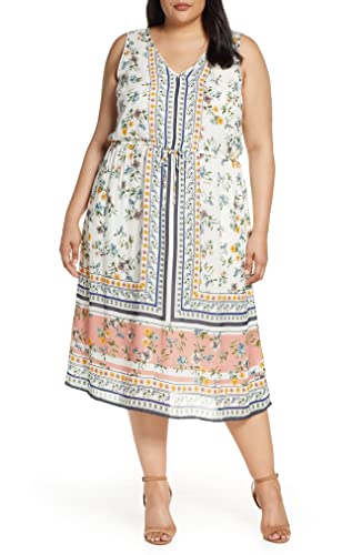 Plus Size Printed Boho Peasant Dress