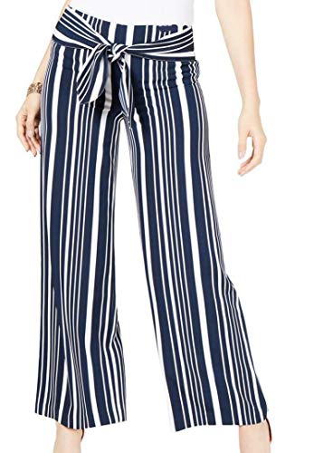 INC Striped Tie-Waist Wide-Leg Pants