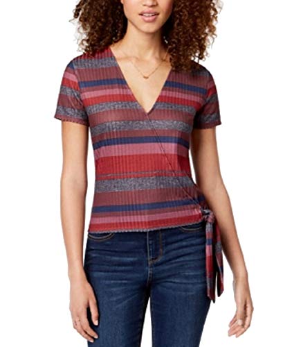 Juniors' Striped Wrap Top