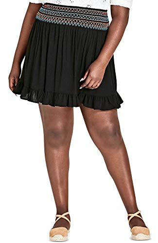 Trendy Plus Size Embroidered Ruffled Skirt