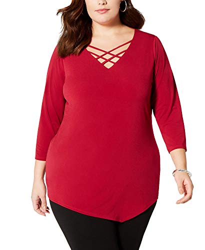 Plus Size Asymmetric Criss-Cross Top