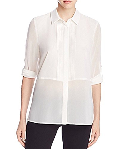 Finity Womens Pintuck Button-Down Blouse