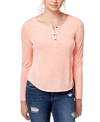 Juniors' Ruffled-Back Henley Top