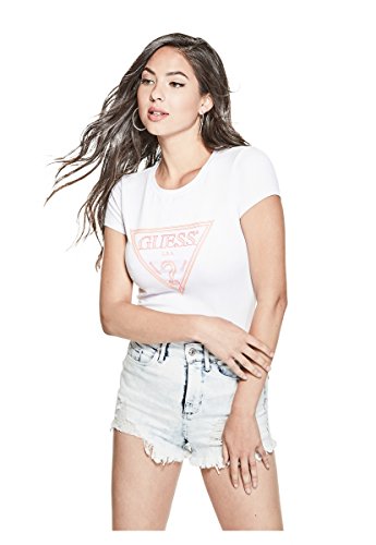 A | X Armani Exchange Women's Short Sleeve Glow in The Dark Triangle T-Shirt, True White a, XL