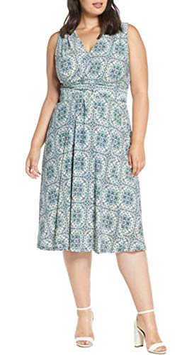 Michael Michael Kors Womens Plus Majorelle Surplice Belted Maxi Dress Green 3X